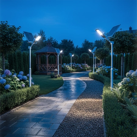 Solárna pouličná lampa LED 1500W 150000lm 6500K Studený súmrak Senzor POWERFUL Záhradná lampanastaviteľným panelom + rukoväť a diaľkové ovládanie