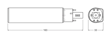 LED žiarivka G24 10W = 26W 1100lm 6500K studená biela 120° Dulux Ledvance
