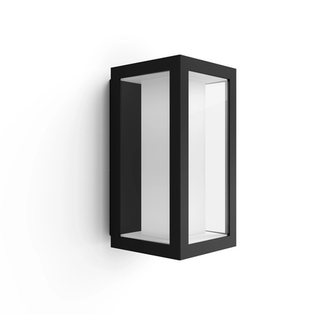 Záhradné nástenné svietidlo LED vonkajšia fasádna lampa 15,8 W 1180 lm IP44 Biela a farebná Ambiance RGB + TW Black Smart SMART Zigbee Bluetooth Impress Philips HUE