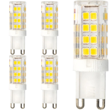 5x LED žiarovka G9 Capsule 5W = 40W 460lm 3000K teplá biela 360° LUMILED
