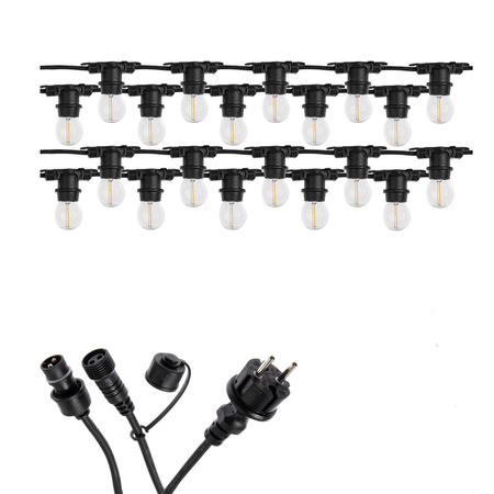 Záhradné vonkajšie osvetlenie Girland Reťaz 20m 20xE27 LED 1,3W