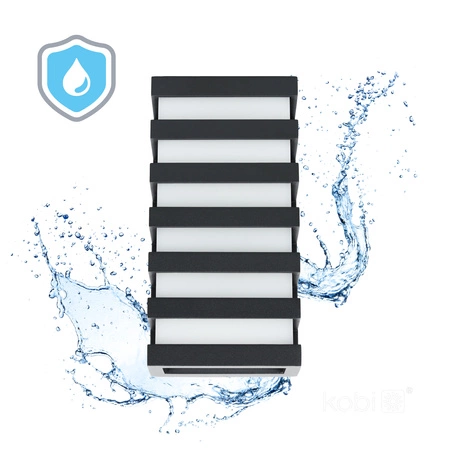 Záhradná lampa Vonkajšia nástenná lampa LED 10W 220lm 4000K neutrálna biela IP54 Čierna Entera Kobi