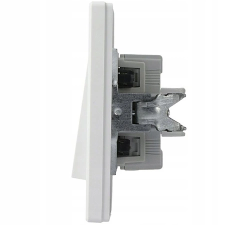 Dvojitý biely spínač s rámčekom bez kontaktu SCHNEIDER ASFORA