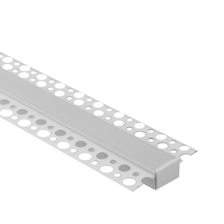 Hliníkový LED profil pre sadrokartón REGIPS široký pod omietku biely 2m s matným difúzorom pre LED pásy + krytky Ecolight GPS series