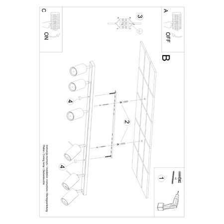 Tuba Bodové reflektorové stropné svietidlo 6x GU10 Ochre Red Ring Bittersweet Shimmer SL.1511 Sollux