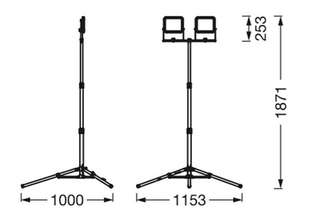 LED reflektor na stojane 2x 30W 6000lm 6500K Halogénové pracovné svetlo Prenosné pracovné svetlá Ledvance