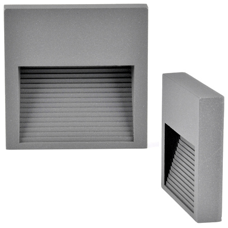 Schodiskové svietidlo 3W 50lm 4000K, neutrálna biela sivá IP44 Q LED Sanico Goldlux