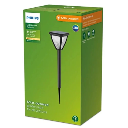 VAPORA 1,5W 2700K IP44 Súmrakový senzor PHILIPS LED stĺpová solárna nástenná lampa