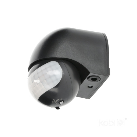 LX40 Vonkajší pohybový senzor IP44 180° PIR čierny Premium Kobi