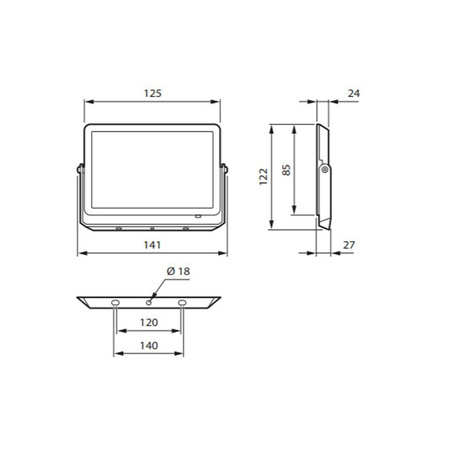 LED reflektor 20W 1900lm 6500K IP65 čierny ProjectLine Philips