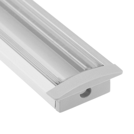 Profilová koncovka KM39K-S-O s otvorom sivý plast