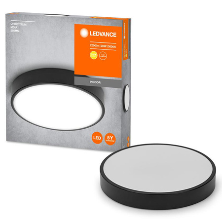 LED Plafond Povrchová montáž 20W 1500lm 3000K, teplá biela čierny 28cm Stropné Ledvance