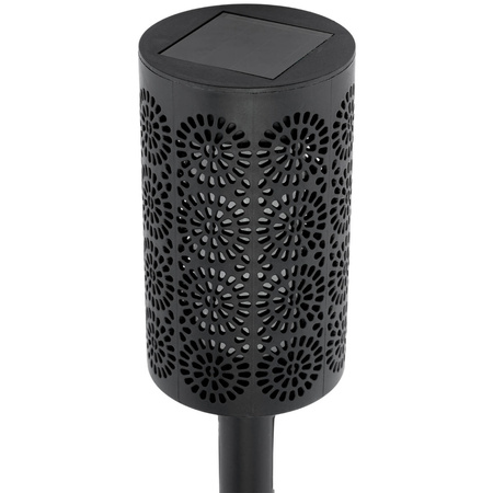 LED solárna záhradná pochodeň Vonkajší stĺp 1,2 W 1600K, teplá biela so súmrakovým senzorom IP44 čierna Masterled