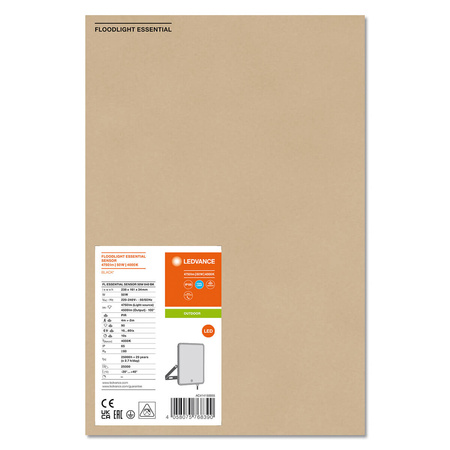 LED reflektor Vonkajší reflektor 50W 4500lm 4000K IP65 čierny so senzorom pohybu a súmraku Essentials Ledvance