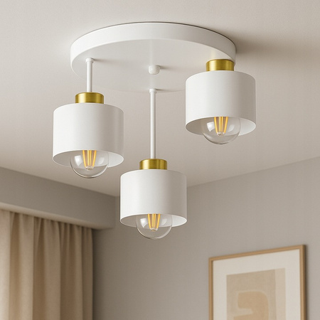 SPOT TUBA Halogénové stropné svietidlo 3x E27 White Gold Elza Masterled