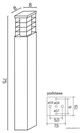RADO II 1 DG E27 75cm Su-Ma Vonkajšie stojace záhradné svietidlo RADO II 1 DG E27 75cm Su-Ma