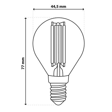 6x LED žiarovka E14 Ball P45 2W = 25W 249lm 4000K Neutral 360° FILAMENT LUMILED