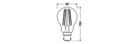 LED žiarovka A60 B22d 11W = 100W 1521lm 6500K studená biela 300° Stmievateľná Retrofit Filament CLASSIC Osram