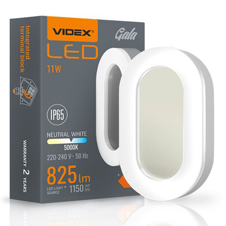 Vonkajšia LED plafónová lampa 11W 1200lm 5000K studená biela Videx