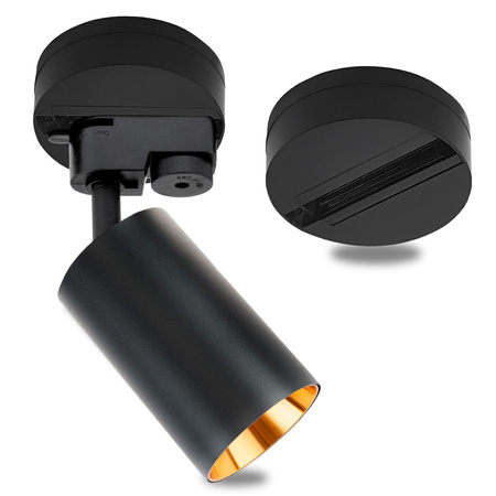 LUMILED HUMA RAIL KIT BLACK + SAGI RAIL SPOTLIGHT BLACK AND GOLD