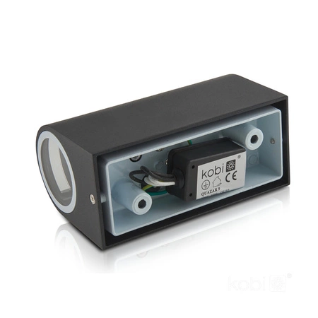 Záhradné vonkajšie nástenné svietidlo 2x GU10 IP44 Black Quazar Kobi