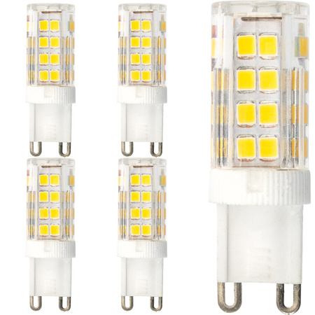 5x LED žiarovka G9 Capsule 5W = 40W 460lm 3000K teplá biela 360° LUMILED