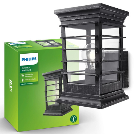 PATIO myGarden E27 IP44 sivá PHILIPS LED fasádna nástenná lampa