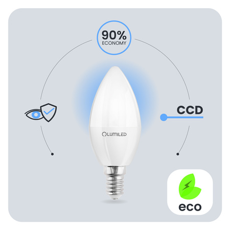 LED žiarovka E14 sviečka B35 2,5W = 25W 249lm 4000K neutrálna biela 180° LUMILED