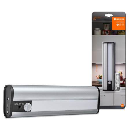 LED svetelný pás pod skrinku 1W 69lm 4000K neutrálna biela so senzorom pohybu batérie strieborný lineárny Ledvance