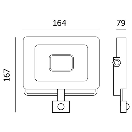 LED reflektor Halogén 30W 2505lm 4000K IP65 Black Motion Sensor MH Kobi