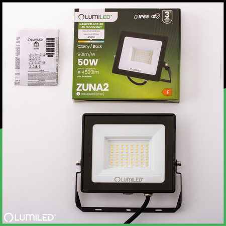 LED reflektor ZUNA2 50W 4500lm 4000K IP65 Black LUMILED
