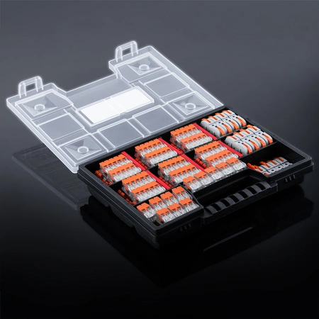 Kompletná sada rýchlospojok 100 kusov - 40x 2X4MM, 40x 5X4MM, 20x 1+1 + organizér