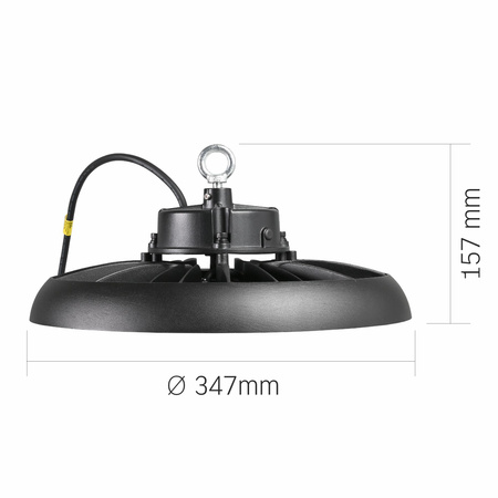 Priemyselné svietidlo LED High Bay 200W 32600lm 5000K neutrálna biela 90° Black Pendant IP65 Videx