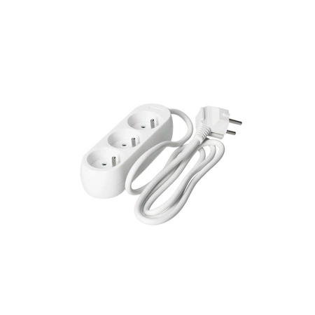 Sieťový predlžovací kábel 3x uzemnená zásuvka Power Strip 1,5 m biela Linea Kobi