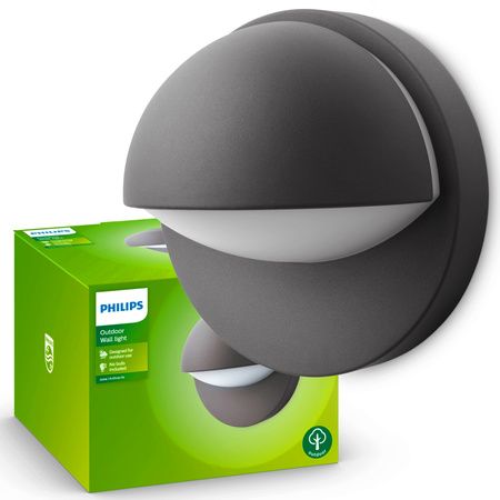 Záhradné nástenné svietidlo Vonkajšie fasádne svietidlo E27 IP44 Antracitový jún Philips