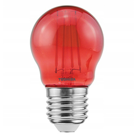LED žiarovka E27 G45 4,5W = 40W Red Filament TOSHIBA