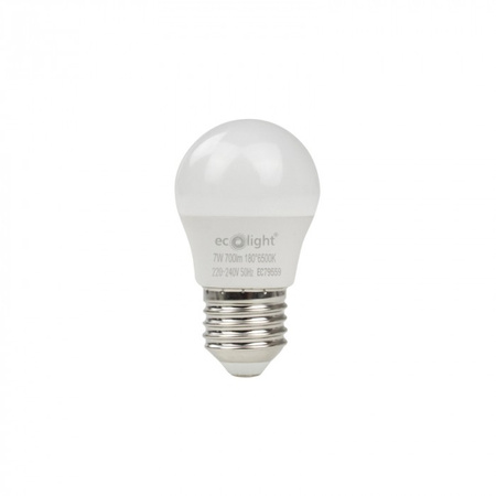 LED žiarovka P45 E27 7W 630lm 6500K studená biela Ecolight