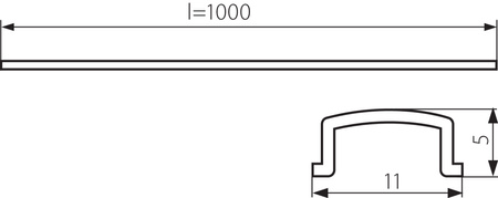 Tienidlo pre hliníkové profily 1m Transparent SHADE Kanlux