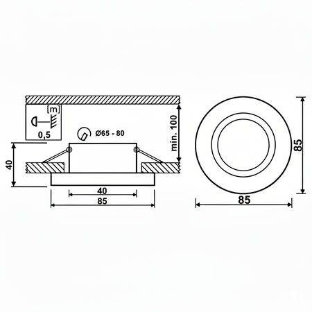 LED MR16 Round Satin AQUS Lumiled zapustené halogénové svietidlo