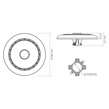 LED pouličné lampy Park Garden 120W 16800lm CCT 90° 0,53A čierna VIDEX