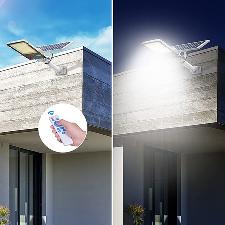 Solárna pouličná lampa LED 1200W 120000lm 6500K Studený súmrak Senzor POWERFUL Záhradná lampanastaviteľným panelom + rukoväť a diaľkové ovládanie