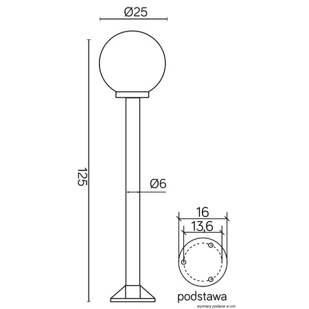 Vonkajšie záhradné svietidlo Standing BALLS K 5002/2/K 250 E27 125cm Su-Ma