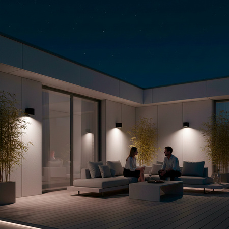 Záhradné nástenné svietidlo fasáda Vonkajšie svietidlo GU10 Black Square