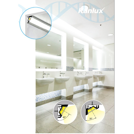 Hliníkový rohový profil pre LED pásik eloxovaný 1m PROFILO Kanlux