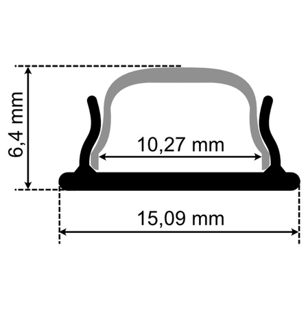 eloxovaný hliníkový profil pre LED KM24 Silver Povrchová montáž 1m