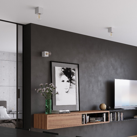 Stolová stojaca nočná lampa E27 Square Grey Industrial Ariz Sollux