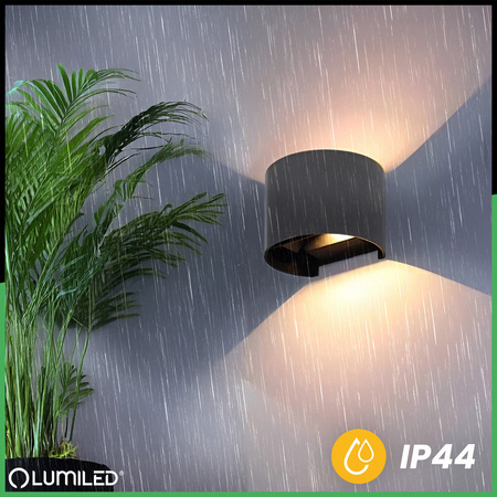 Záhradné nástenné svietidlo LED G9 nastaviteľné okrúhle hore dole grafitové PYXIS LUMILED