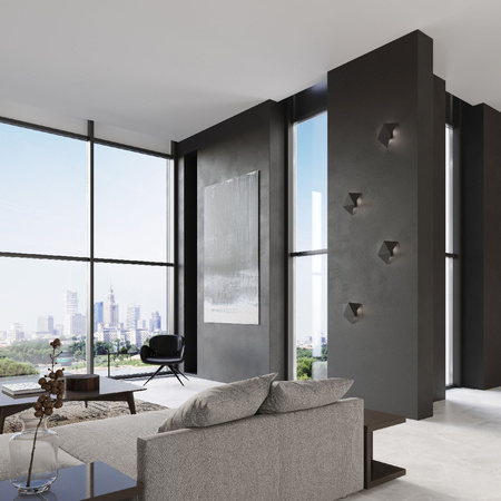 Nástenné svietidlo Nástenné svietidlo 2x G9 Polygonálne čierne Moderné Solido Sollux