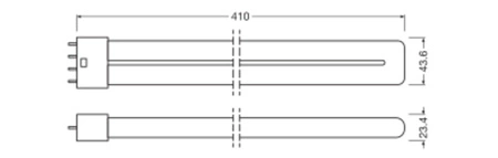 LED žiarivka 2G11 17W = 36W 2100lm 3000K teplá biela Dimmable 140° Dulux Ledvance