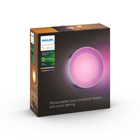 Záhradné nástenné LED vonkajšie fasádne svietidlo 15,2 W 1060 lm IP44 Biela a farebná Ambiance RGB + TW Silver Smart SMART Zigbee Bluetooth Daylo Philips HUE